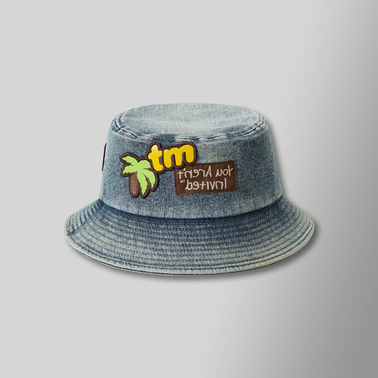 Denim Bucket Hat - Blue with Patchwork