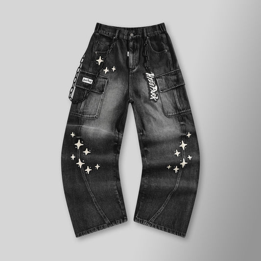 Sk8 or Die Wide Leg Denim - Black