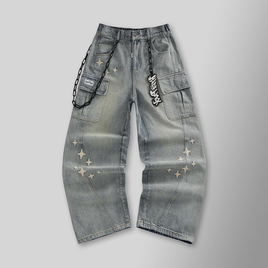 Sk8 or Die Wide Leg Denim - Blue