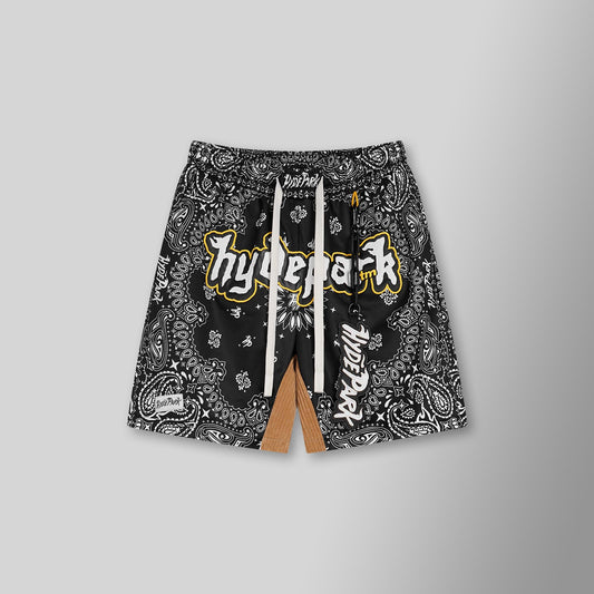 Bandana Mash Up Shorts - Black