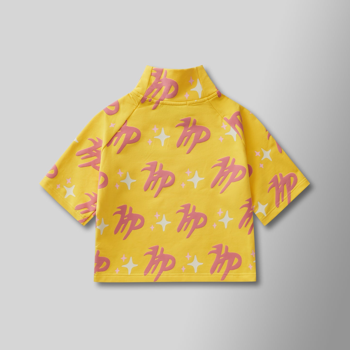 Puff The Magic Pattern Crop Top - Yellow