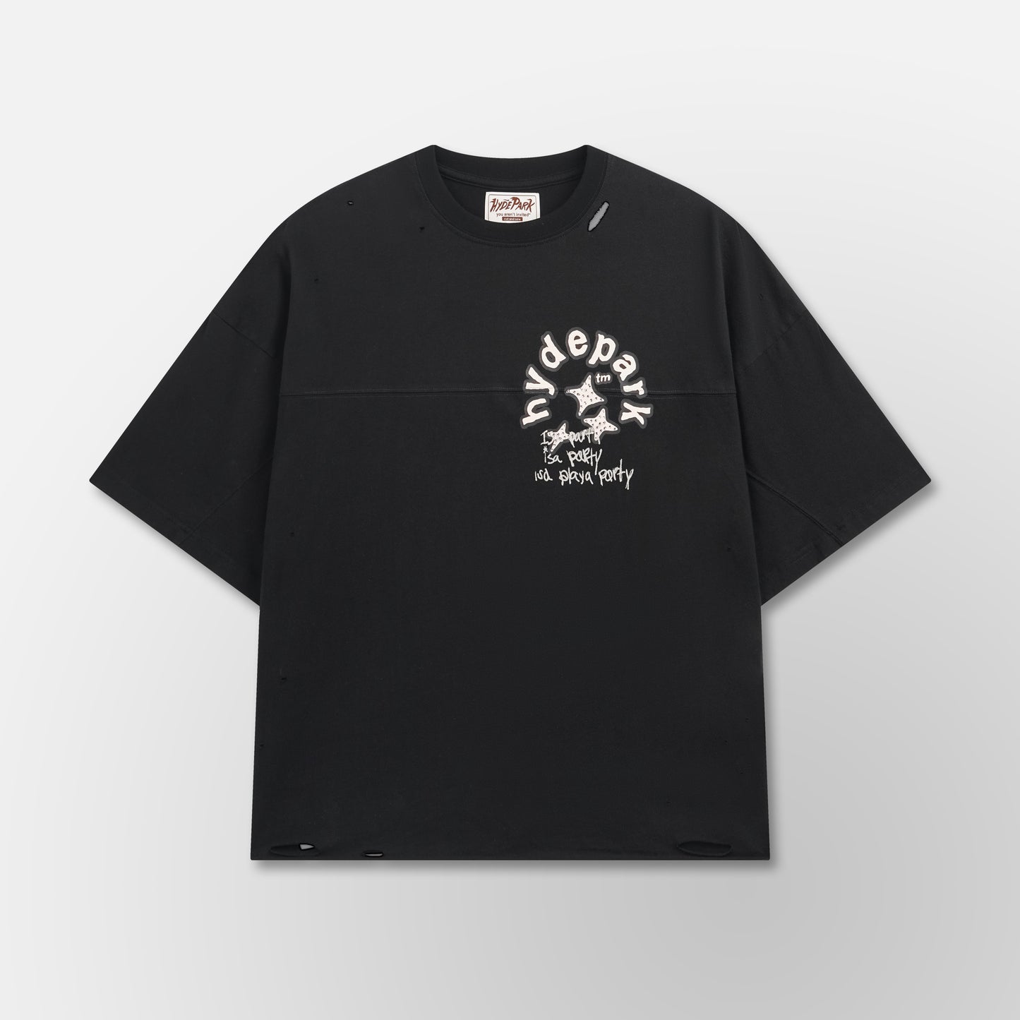 Aged Cotton (Double Yoke) Tee Crop - Black