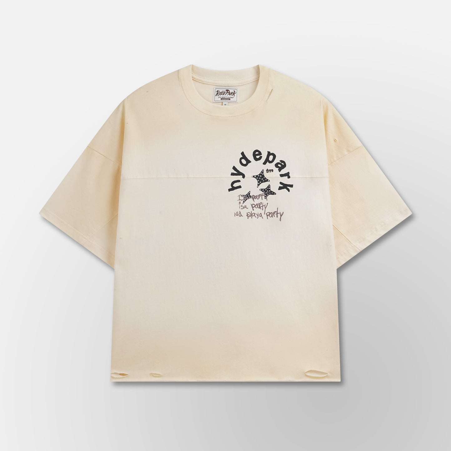 Aged Cotton (Double Yoke) Tee Crop - Cream