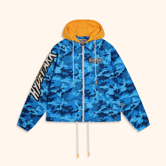 Find The Zip Coach Jacket - Blue Camo