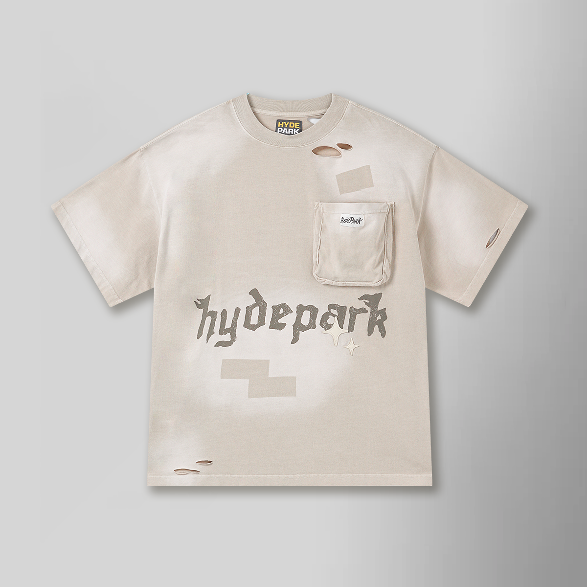 Distressed Pocket Tee - Marble