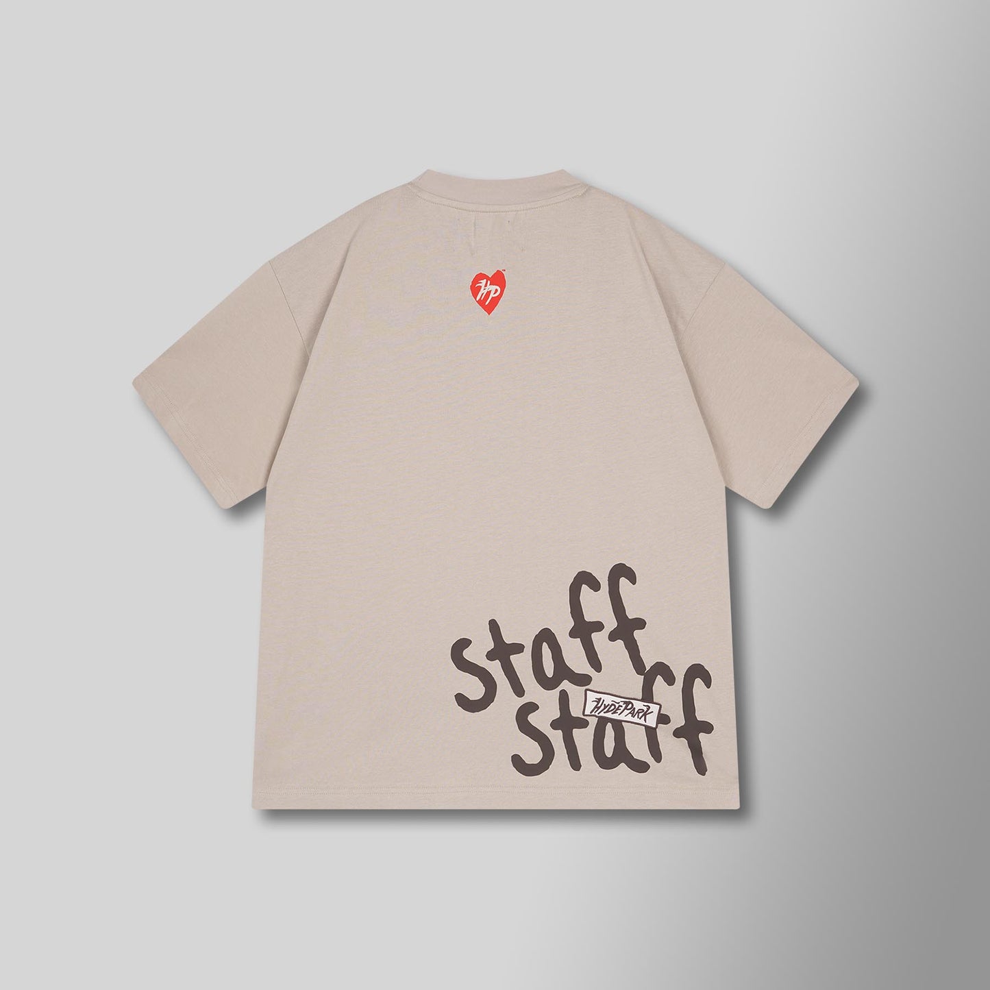 STAFF Pocket Tee - Tan with Red Heart